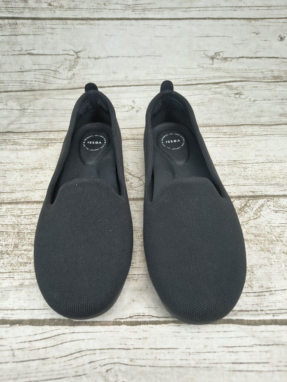 Vessi Market Flats Black Knit Flats Women Size 7.5